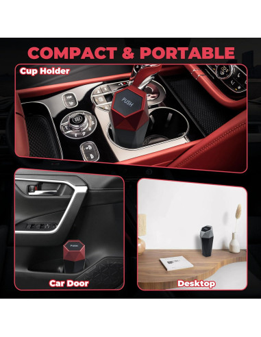 Basurero de coche BFXM con tapa, 600ml, compacto y duradero