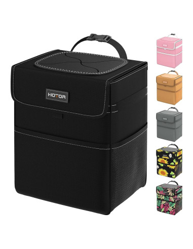 Basurero de Coche HOTOR 8.3L Impermeable Ajustable Negro