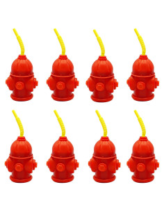 Tazas de Hidrante 4E's Amarillo 10 Piezas 354 ml Fiesta Bombero