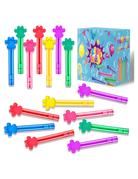 24 Varitas de Burbujas ONBKYGF con Huellas de Patas