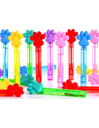 24 Varitas de Burbujas ONBKYGF con Huellas de Patas