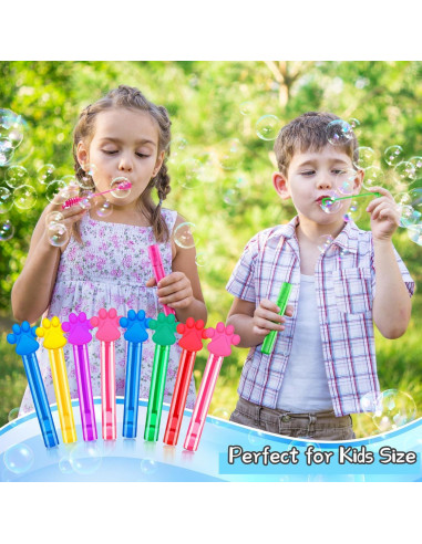 24 Varitas de Burbujas ONBKYGF con Huellas de Patas