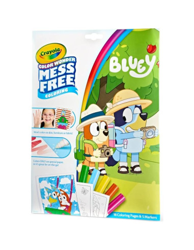 Conjunto Color Wonder Crayola Bluey 18 Páginas y 5 Marcadores