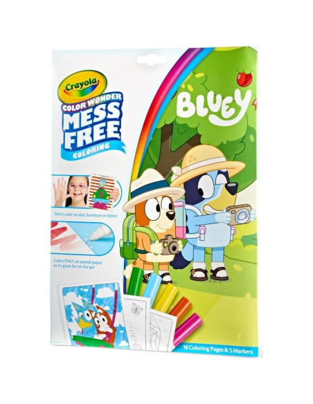 Conjunto Color Wonder Crayola Bluey 18 Páginas y 5 Marcadores