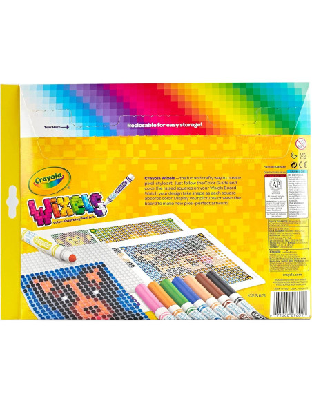 Kit de Actividades Crayola Wixels Animales, 2 Paneles y 8 Marcadores