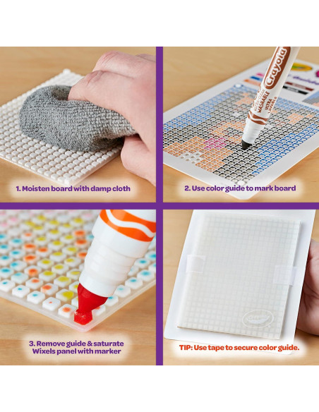 Kit de Actividades Crayola Wixels Animales, 2 Paneles y 8 Marcadores