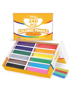 240 Lápices de Colores Toidgy con 24 Sacapuntas