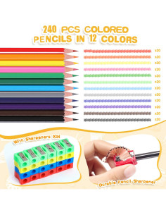 240 Lápices de Colores Toidgy con 24 Sacapuntas 2
