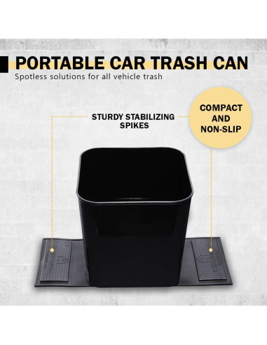 Basurero para Auto Haussimple Grande Negro 2L Antideslizante