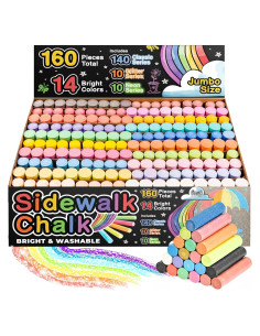 Set de 160 Tizas de Acera Fat Zebra - 14 Colores Vibrantes