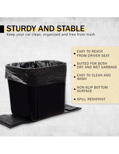 Basurero para Auto Haussimple Grande Negro 2L Antideslizante