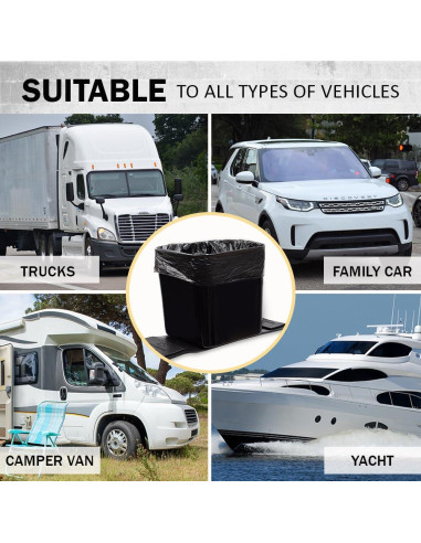 Basurero para Auto Haussimple Grande Negro 2L Antideslizante