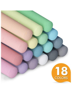 Tiza de Acera Feela 162 Piezas 18 Colores Jumbo para Niños 2