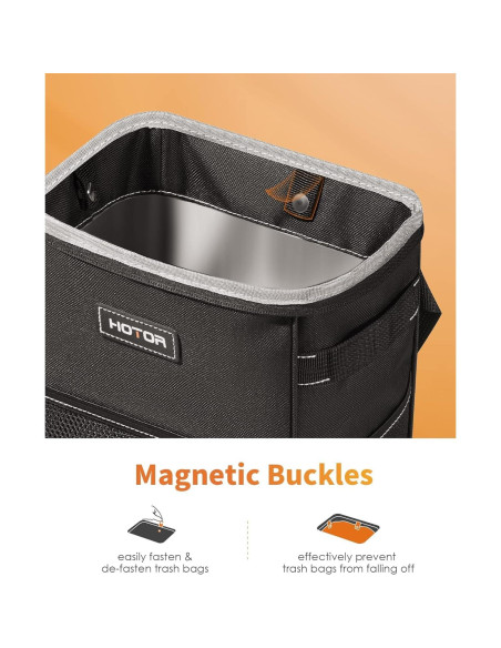 Basurero de Coche HOTOR 2 Galones Impermeable Negro