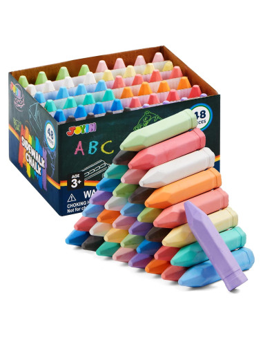 Conjunto de Tizas Jumbo JOYIN 48 Piezas Lavables 12 Colores