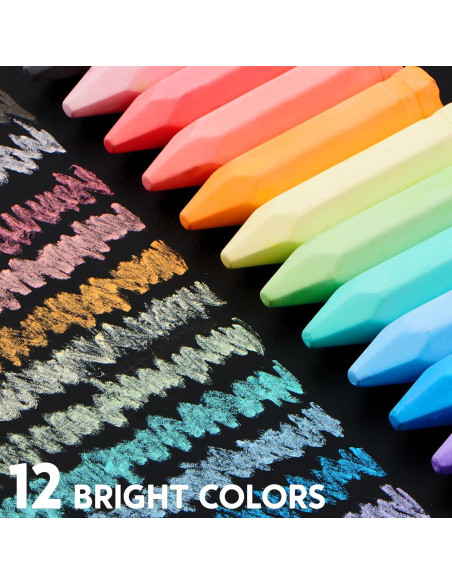 Conjunto de Tizas Jumbo JOYIN 48 Piezas Lavables 12 Colores