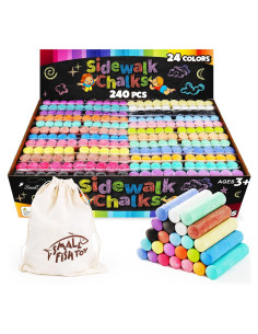 240 Tizas de Acera Jumbo PEQUEÑO PEZ Multicolor Lavables