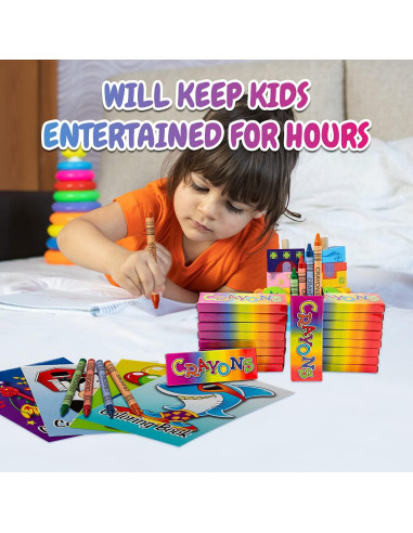 Libros para Colorear Mini Bottles N Bags 72 Paquete Crayones