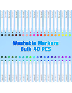 Set de 40 Marcadores Lavables Ellinjan para Niños 2