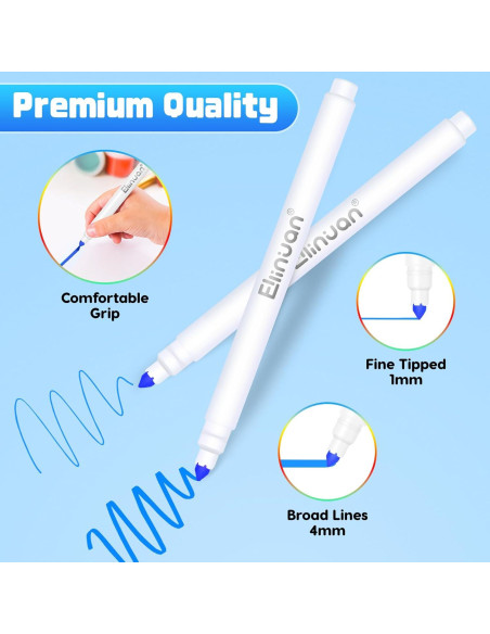 Set de 40 Marcadores Lavables Ellinjan para Niños