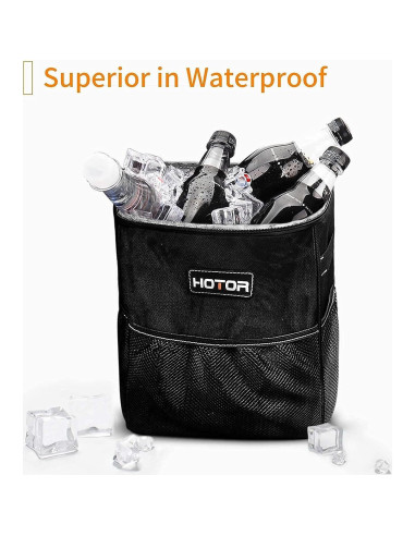 Basurero de Coche HOTOR 2 Galones Impermeable Negro