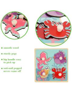 Rompecabezas de Madera SLOTIC 4 en 1 para Niños 1-3 Años 2