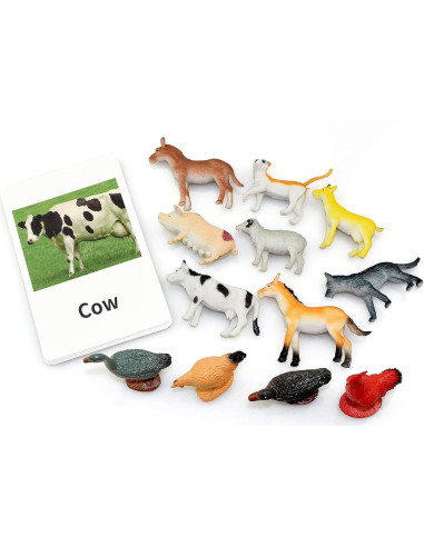 Juguetes de Animales de Granja Esoes - 12 Figuras Realistas