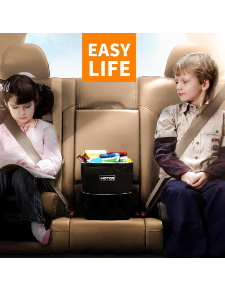 Basurero de Coche HOTOR 2 Galones Impermeable Negro