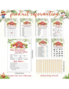 Conjunto de Juegos de Acuarela Nuanchu 150 Pcs Baby Shower 2