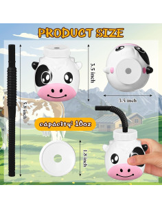 Tazas de Animales de Granja Roshtia 12 Piezas 325 ml 2