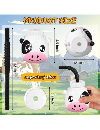 Tazas de Animales de Granja Roshtia 12 Piezas 325 ml