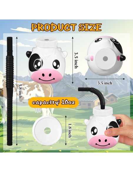 Tazas de Animales de Granja Roshtia 12 Piezas 325 ml