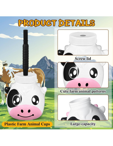 Tazas de Animales de Granja Roshtia 12 Piezas 325 ml