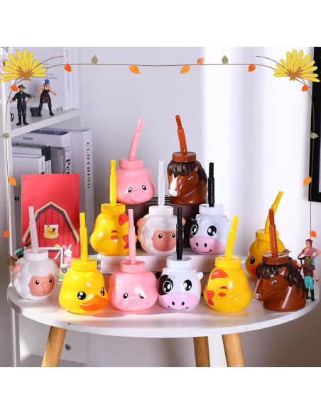 Tazas de Animales de Granja Roshtia 12 Piezas 325 ml