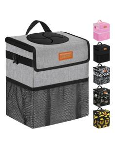 Bote de Basura para Auto ELONGRIVER 7.57L Gris Plegable