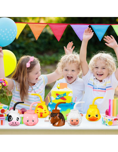 Tazas de Animales de Granja Roshtia 12 Piezas 325 ml