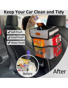 Bote de Basura para Auto ELONGRIVER 7.57L Gris Plegable 2