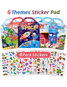 Set de 6 Libros de Stickers Puffy Cosomia 3D Reutilizables 2