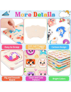 Rompecabezas Montessori de Madera 6 PCS para Niños 3-5 Años 2