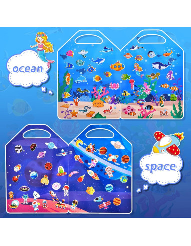 Set de 6 Libros de Stickers Puffy Cosomia 3D Reutilizables