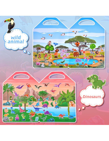 Set de 6 Libros de Stickers Puffy Cosomia 3D Reutilizables