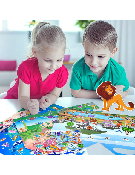 Set de 6 Libros de Stickers Puffy Cosomia 3D Reutilizables