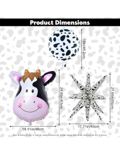 Set 5 Globos de Vaca Heyiminy 45 cm Fiesta Cumpleaños 2