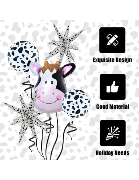 Set 5 Globos de Vaca Heyiminy 45 cm Fiesta Cumpleaños Set 5 Globos de Vaca Heyiminy 45 cm Fiesta Cumpleaños