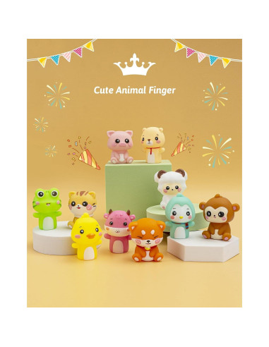 Conjunto de Marionetas de Dedos AQKILO, 10 Animales Educativos