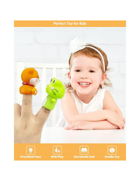 Conjunto de Marionetas de Dedos AQKILO, 10 Animales Educativos