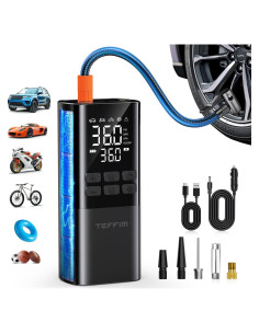 Compresor de Aire Portátil Teffim 150PSI 15000mAh con Luz LED