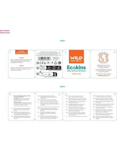 Llama de Peluche Wild Republic Ecológica 30 cm para Niños