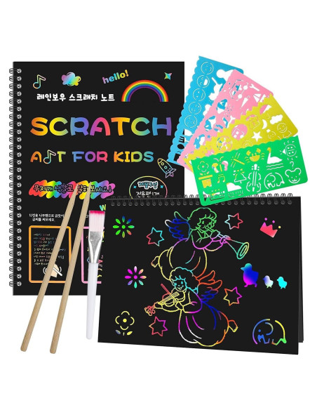 Juego de Arte Rascable Smasiagon 2 Libros para Niños