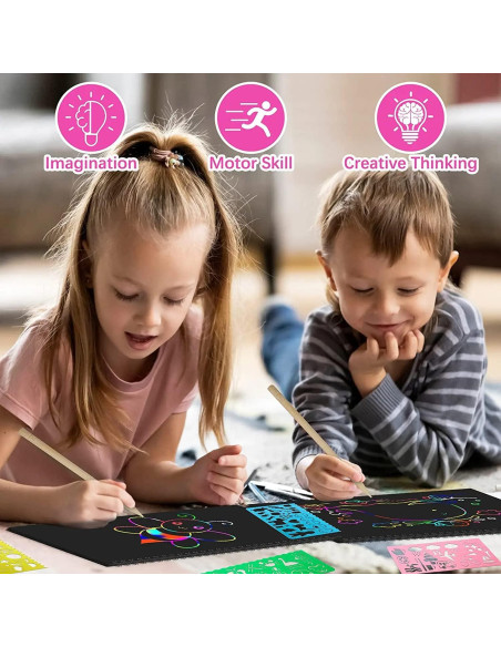 Juego de Arte Rascable Smasiagon 2 Libros para Niños